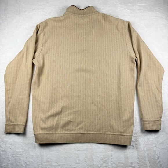 Straight‎ Down 1/4 Zip Pullover Sweater Beige Men's Large Golf Fall Casual - Picture 5 of 7